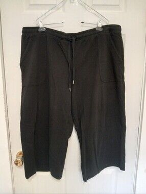 Terra & Sky Cotton Blend Wide Leg Capris